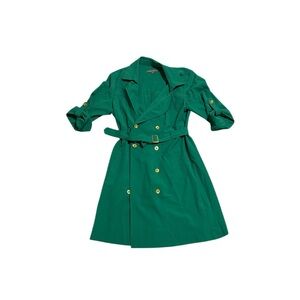 Sharagano green trench coat dress